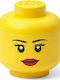 LEGO Παιδικό Κουτί Αποθήκευσης από Πλαστικό Head Κίτρινο 10x10x11cm