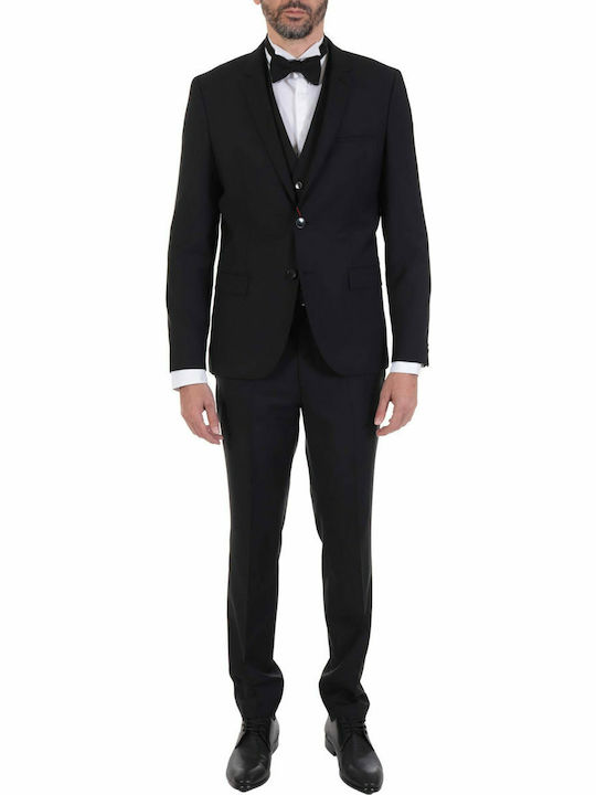 Hugo Hesten204 Trousers Suit in Slim Fit Black