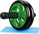 Abdominal Wheel Green with Anti-Slip Handles & Mat Διπλή