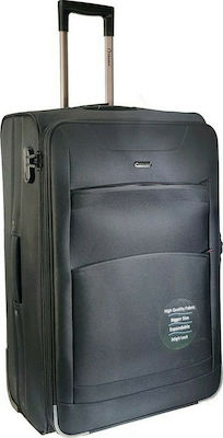 Diplomat ZC6019 Large Travel Suitcase Fabric Black with 2 Wheels Height 77cm 6019-L