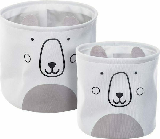 Atmosphera Детска кошница за играчки Bear Сив 25x25x30см 2бр