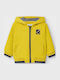 Kids Sweatshirt Cardigan Cotton with Hood Yellow