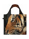 Loqi National Geographic Malayan Tiger Υφασμάτινη Τσάντα για Ψώνια σε Μαύρο χρώμα