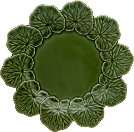 Bordallo Pinheiro Geranium Διακοσμητική Πιατέλα Κεραμική Πράσινη 27.5x27.5εκ.