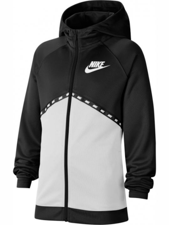 Nike Αθλητική Παιδική Ζακέτα Φούτερ με Κουκούλα για Αγόρι Μαύρη Sportswear