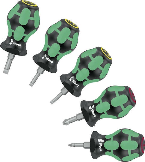 Wera Stubby Set 1 Set Electrician Screwdrivers with 5 Interchangeable Tips