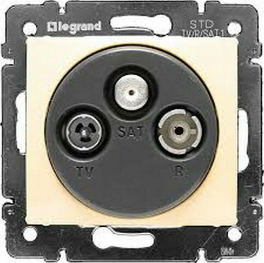 Legrand Valena TV, Satellite, and Radio Antenna Socket Terminal in Beige color 774336