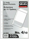 Skag Plastic Sleeves for Documents A4 with Holes 10pcs No.4 10 Pieces.