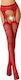 Passion S020 Crotchless Fishnet Stockings Sexy Socks Red