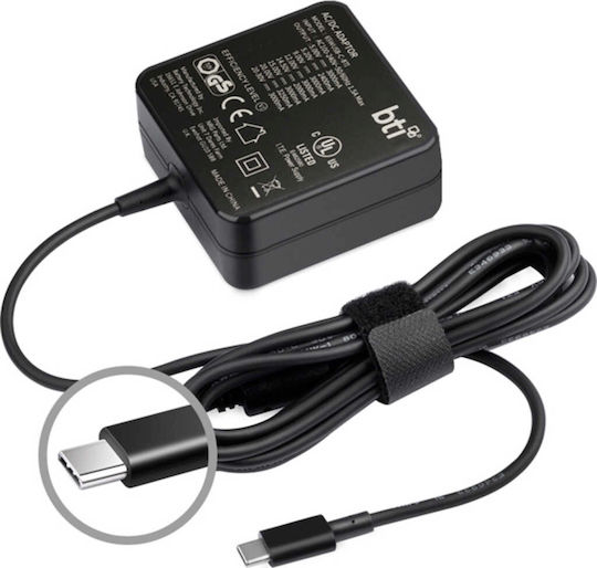 Origin Storage USB-C Universal Φορτιστής Laptop 65W 8V χωρίς Καλώδιο Τροφοδοσίας