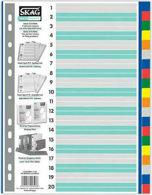 Skag Plastic Dividers for Documents A4 with Holes 20pcs