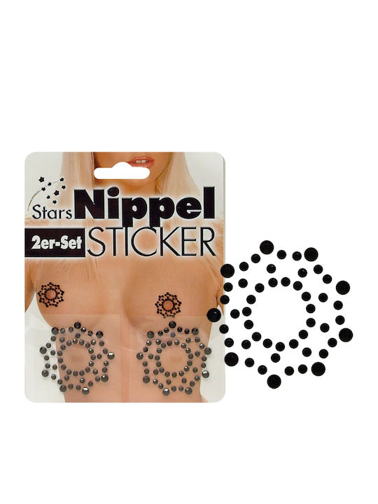 Cottelli Collection Nipple Stickers Star Nipple Covers Μαύρα