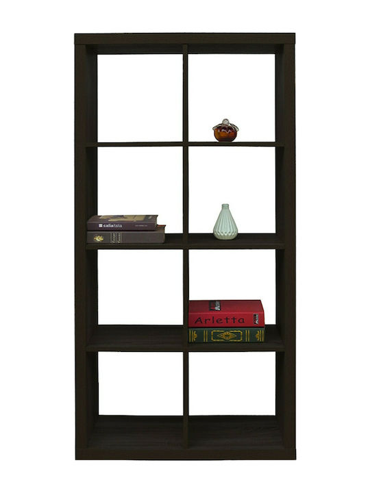 Kivos Floor Chipboard Bookcase Μαύρο 77x29x147.5cm