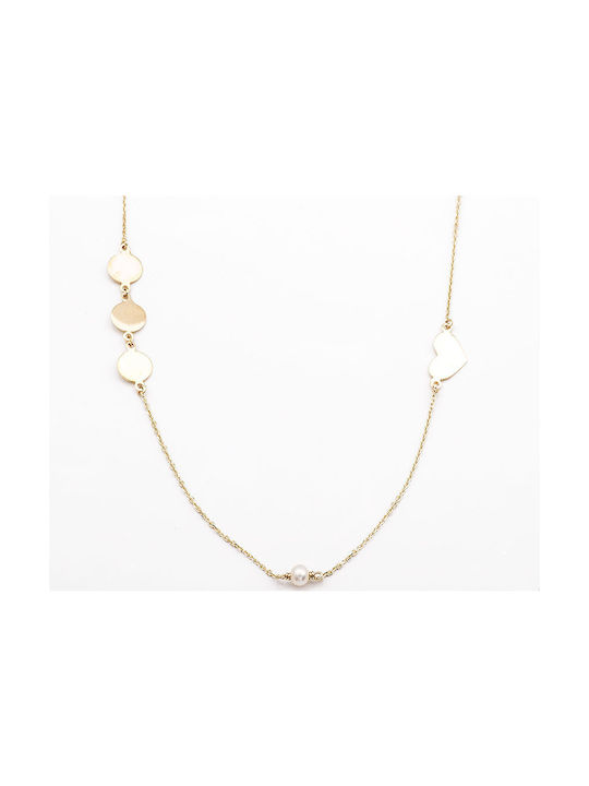 14K Gold necklace with pearl.