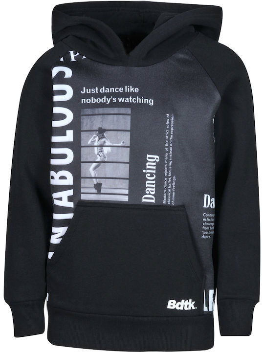Fleece Επένδυση Kinder-Sweatshirt mit Kapuze und Taschen Schwarz Dancing