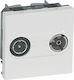 Legrand Mosaic TV and Radio Antenna Socket Terminal in White color 078788