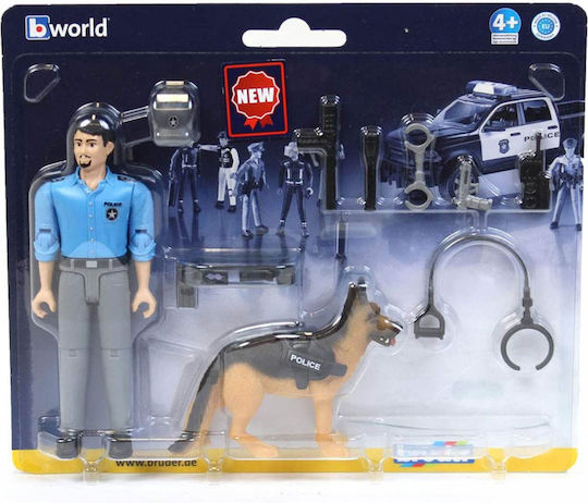 Bruder Miniature Toy Police Officer with Dog for 4+ Years Old (Various Designs/Assortments of Designs) 1pc