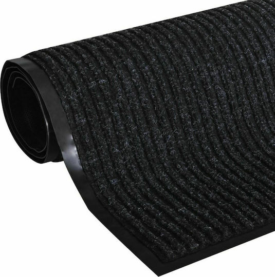 vidaXL Fußmatte Sisal mit rutschfester Unterlage Schwarz 90x120cm