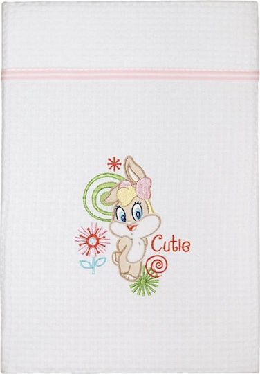 Omega Home Одеяло Детски пелени за пелени Looney Tunes Pique Бяло 80x110см.