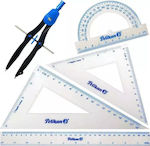 Set 5 Instrumente Geometrice Plastice Transparente cu diabet