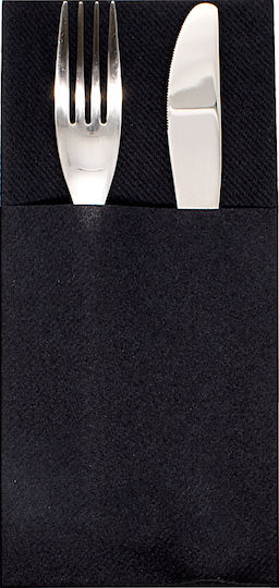 Finezza Luxury Airlaid 1-Ply Black Utensil Case 40x33cm 75pcs 4A-AT-51