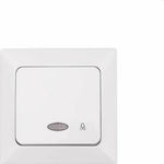 Eurolamp Complete Wall Push Bell Button with Frame White 152-12010