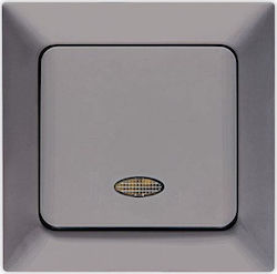 Eurolamp Complete Wall Push Staircase Button with Frame Gray 152-12309