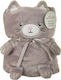 Sass & Belle Одеяло Детски пелени за пелени Kitty Cat Флийс Кафяв с Животно 70x105см.