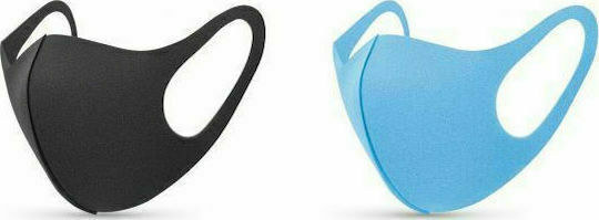Tili Fashion Face Mask Black & Light Blue 2τμχ