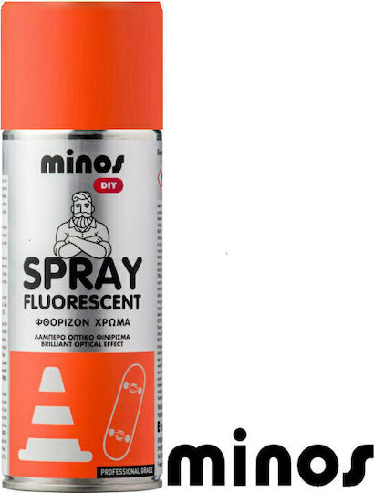 Minos Spray Σπρέι Βαφής Fluorescent Paint με Μεταλλικό Εφέ Πορτοκαλί 400ml
