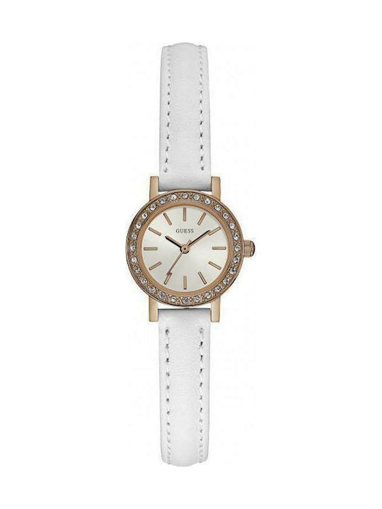 Guess Watch with White Leather Strap