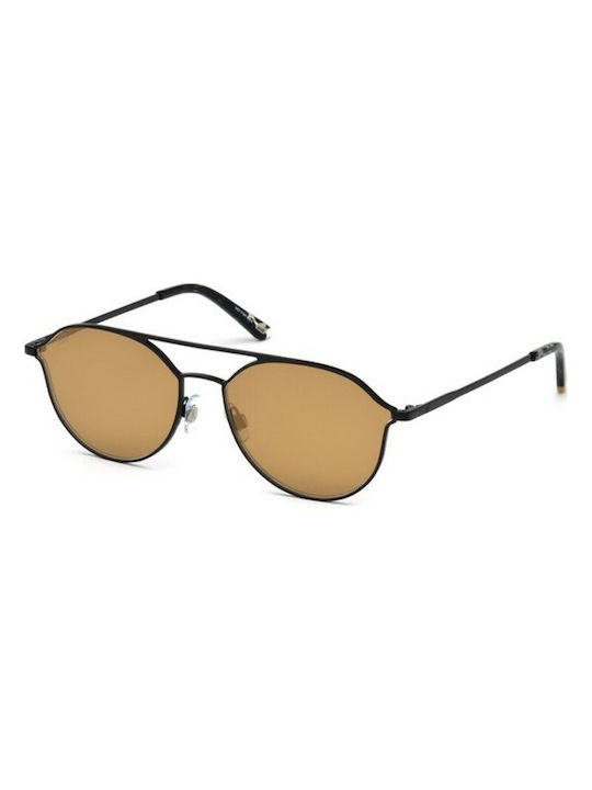 Web Women's Sunglasses with Black Metal Frame and Brown Lens WE0208 02G