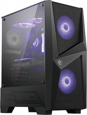 MSI MAG Forge 100M Гейминг Midi Tower Компютърна кутия със странично прозорче и RGB осветление Черно