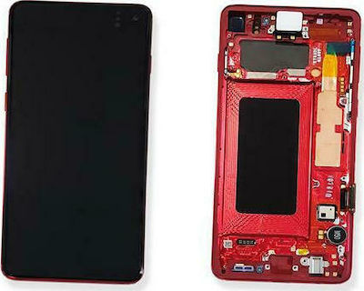 Samsung Mobile Phone Screen Replacement with Frame andTouch Mechanism for Galaxy S10 (Red)