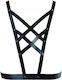 Bijoux Indiscrets Maze Cross Cleavage Harness Harness Black
