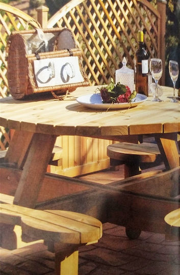 Wooden Masa pentru spații exterioare 246x246x82buc