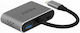 DeLock USB-C Docking Station με HDMI 4K PD Ασημί (64074)