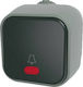 Geyer Complete Wall Push Bell Button with Frame με Ένδειξη IP54 Gray H2-B113M