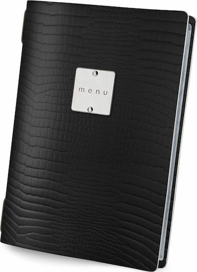 DAG Style Menü-Halter Leder in Schwarz Farbe 21x14.8 cm Golfo Glossy