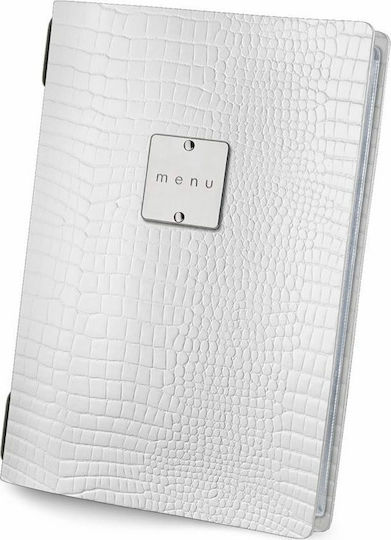 DAG Style Suport De Meniu Din Piele În Culoare Albă 21x14.8 Cm Golfo Glossy