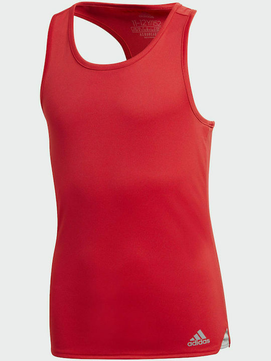 Adidas Damen Sportlich Bluse Ärmellos Rot