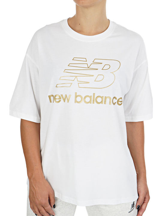 New Balance Athletics Village Damen Oversized T-Shirt Weiß