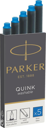 Parker Quink 5 Ανταλλακτικά Μελάνια για Πένα Μπλε