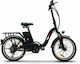RKS GT25 20" Μαύρο Σπαστό Ηλεκτρικό Ποδήλατο Πόλης με 6 Ταχύτητες και Δισκόφρενα