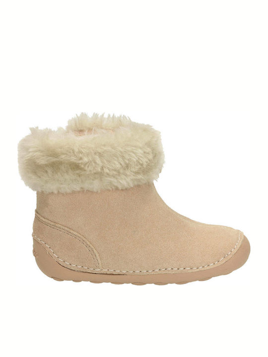 Little Bounce Natural Suede Kinderstiefeletten mit Reißverschluss Beige