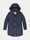 Kids' Parka Long with Hood Navy Blue