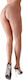 Cottelli Collection Croctchless Stockings with Stripe Behind Sexy Καλσόν Μπεζ