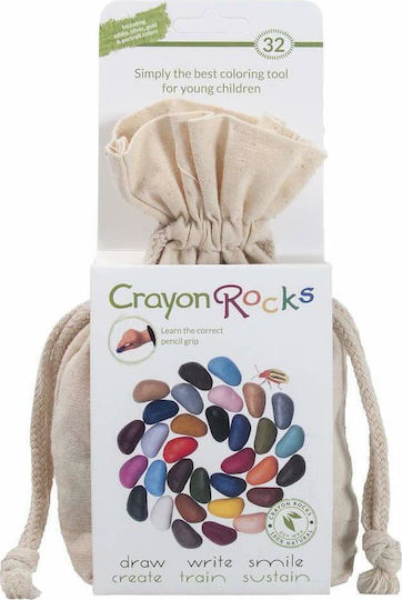 Crayon Rocks Σόγιας Σετ Κηρομπογιές Σε Λευκό Βαμβακερό Πουγκί 32τμχ
