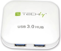 Techly USB-Hub 4 Anschlüsse (USB-A) IUSB3-HUB4-WH Techly USB-Hub 4 Anschlüsse (USB-A) IUSB3-HUB4-WH