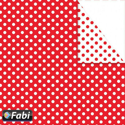 Fabi Cardboard Polka Dot Double Sided Red 50x70cm